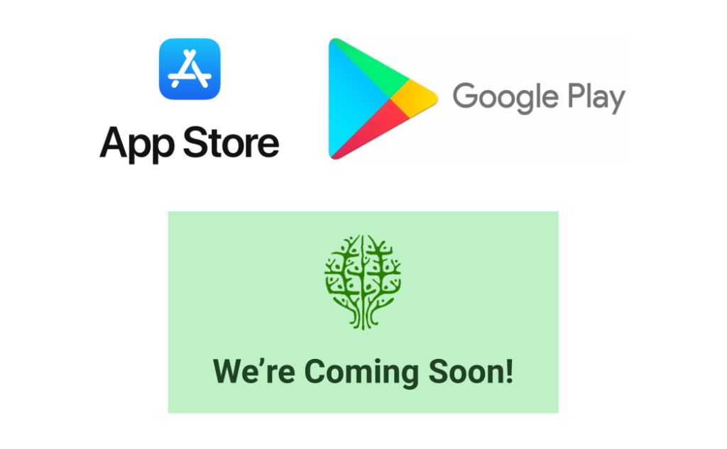 iOS App and Google Play Store Logos