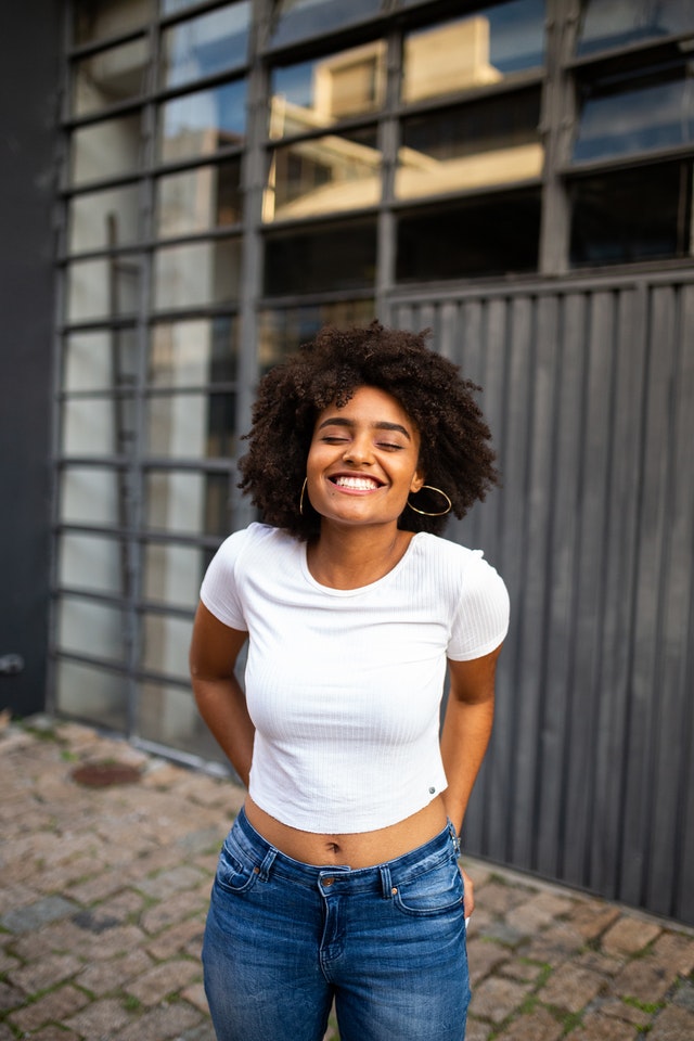 woman smiling happy image