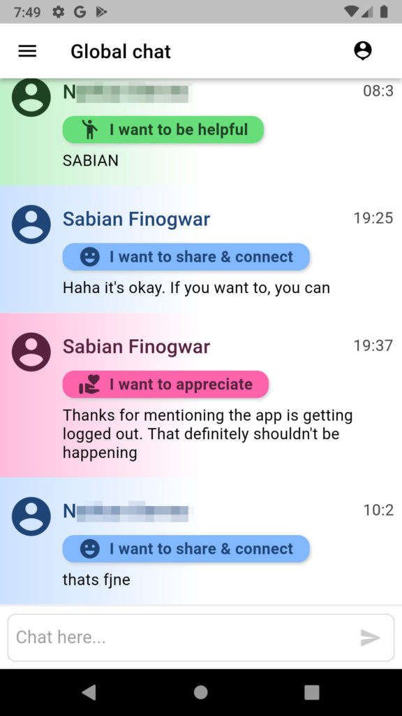 N wrote, with the intention to be helpful, Sabian! Sabian Finogwar wrote, with the intention to share and connect, Haha it's okay. If you want to, you can. Sabian Finogwar wrote, with the intention to appreciate, Thanks for mentioning the app is getting logged out. That definitely shouldn't be happening. N wrote, with the intention to be share and connect, that's fine.